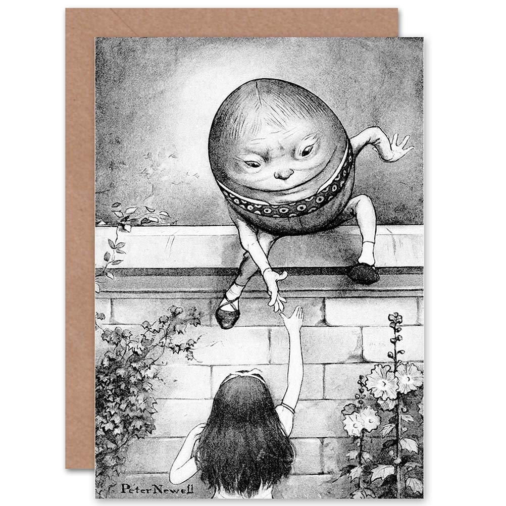 Wee Blue Coo PAINTING BOOK CARROL ALICE LOOKING GLASS HUMPTY DUMPTY GREETINGS CARD