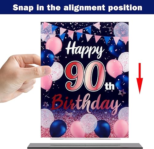 Miniatura 164 de LINGTEER Happy 11th Birthday Decorations, 2Pcs Black&Gold Stand Print Acrylic Table Centerpieces Backdrop Board- Cheers to 11 Years Old Fun Birthday