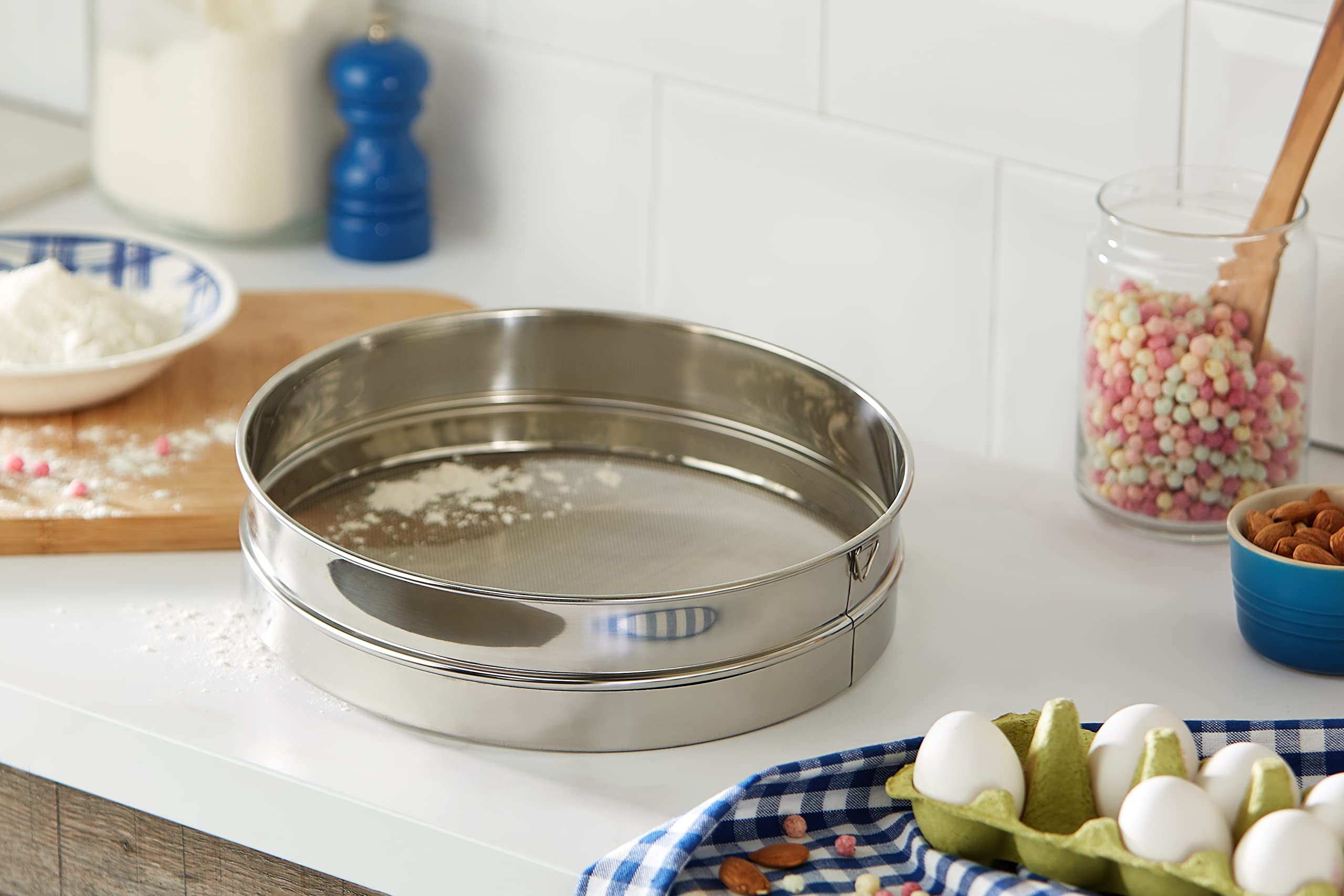 De Buyer - Tamis en inox aux mailles serrées (Ø 0.8mm) - Diamètre 30 cm -, Argenté.