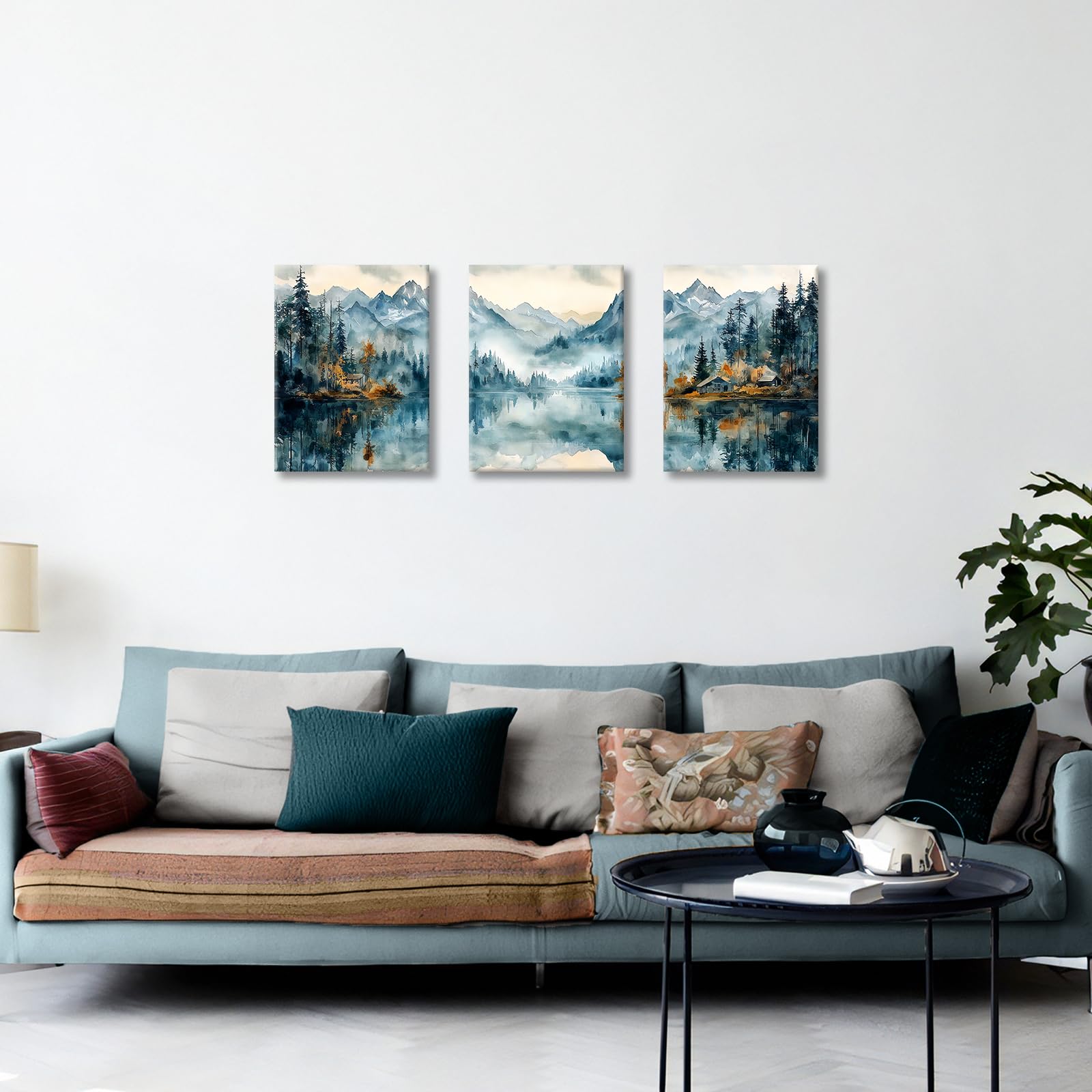 Quadro di Paesaggio su tela,Stampe su tela di paesaggi naturali,Collina Cascata Stampa Quadri su tela,Poster moderne per Soggiorno 80x160cm(32x64in) Senza Cornice