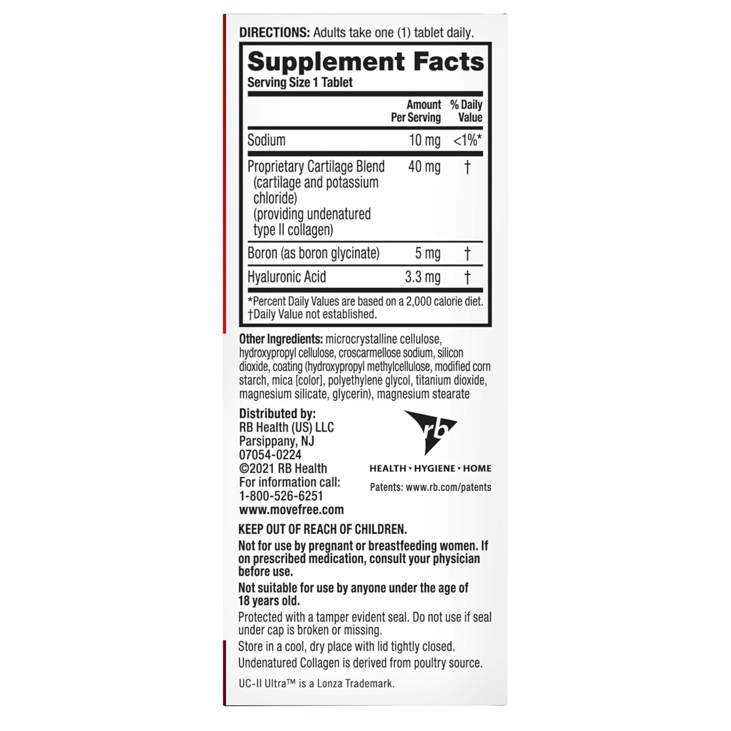Move Free Ultra Triple Action Joint Support Supplement - Type II Collagen Boron & Hyaluronic Acid - Supports Joint Comfort, Cartiliage & Bones in 1 Tiny Pill Per Day, 64 Tablets... 9 Move Free Ultra Triple Action Joint Support Supplement - Type II Collagen Boron & Hyaluronic Acid - Supports Joint Comfort, Cartiliage & Bones in 1 Tiny Pill Per Day, 64 Tablets... - Image 7