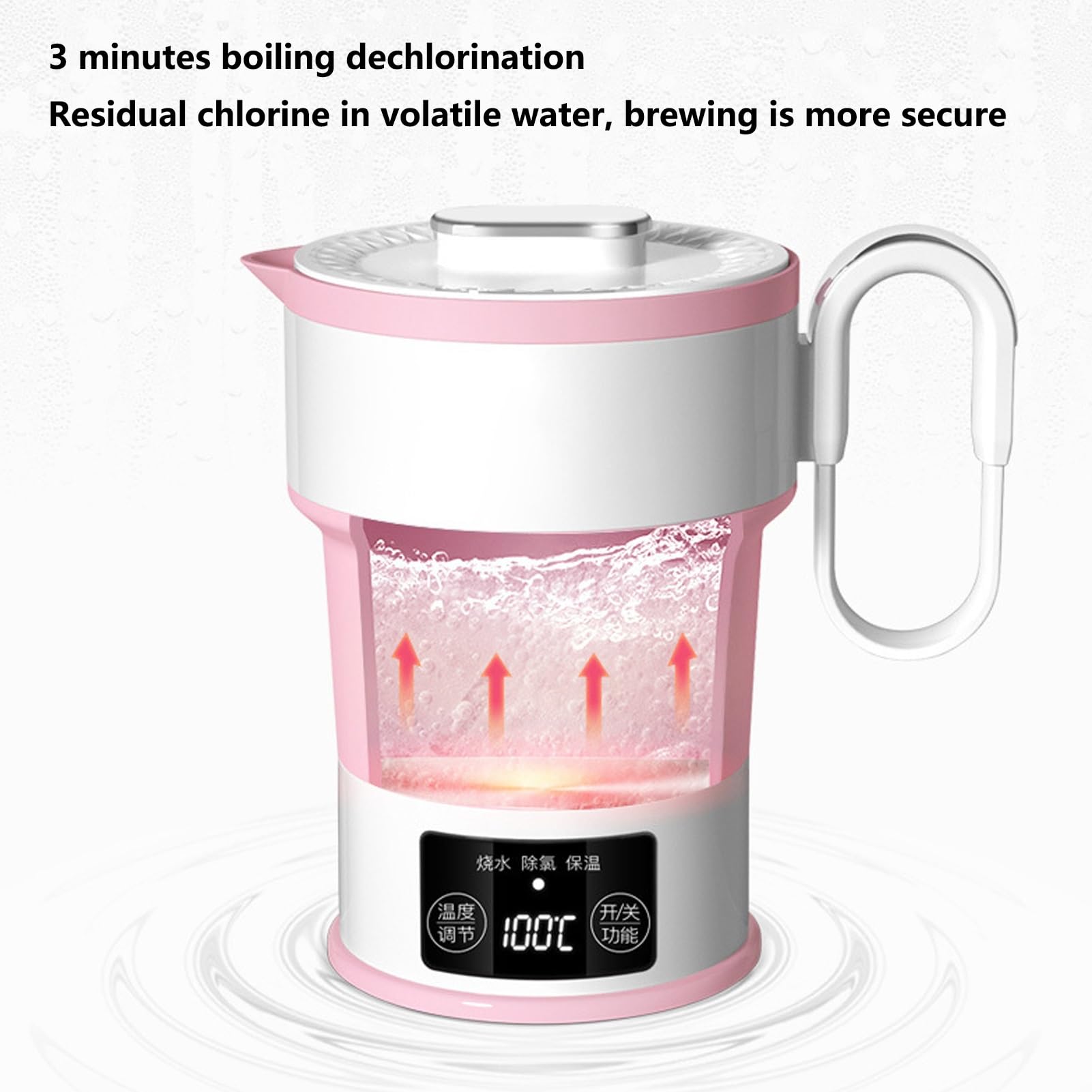 0,6L Bollitore Da Viaggio Elettrico Pieghevole Bollitore Pieghevole In Silicone Portatile Con Controllo Della Temperatura Doppia Tensione Automatica Per Tè Caffè Campeggio All'aperto Zaino In Spalla (