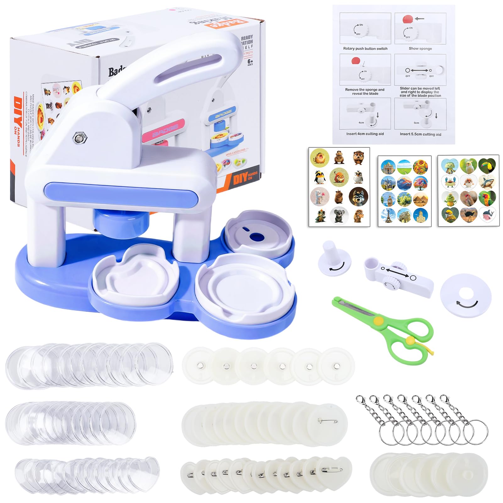 Photo 1 of EOJDDPA Button Maker Machine Kit (Blue)