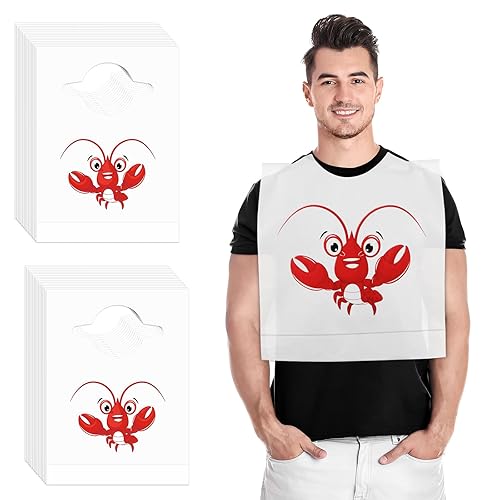 Nonley Disposable Crab Bibs - 50/100/200 Pcs Funny Plastic Adult