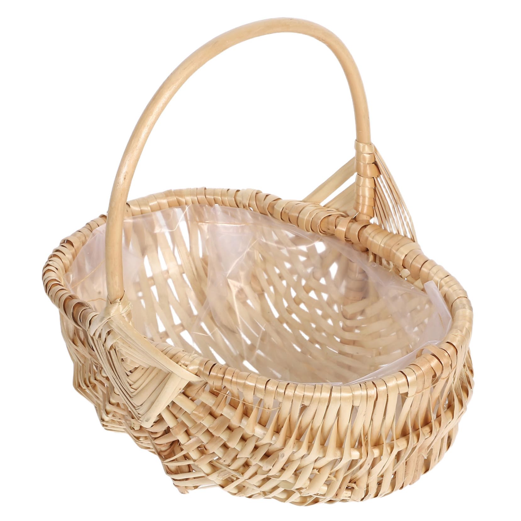 GALPADA Cesta De Ratán Tejida para Arreglos De Flores Picnics y Almacenamiento De Frutas Cesta De Mimbre con Asa Práctica para Reuniones Al Aire y Decoración del Hogar