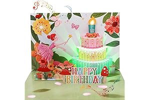 Musical Birthday Cards for Girls: Enchanting Fairy Cake Delight