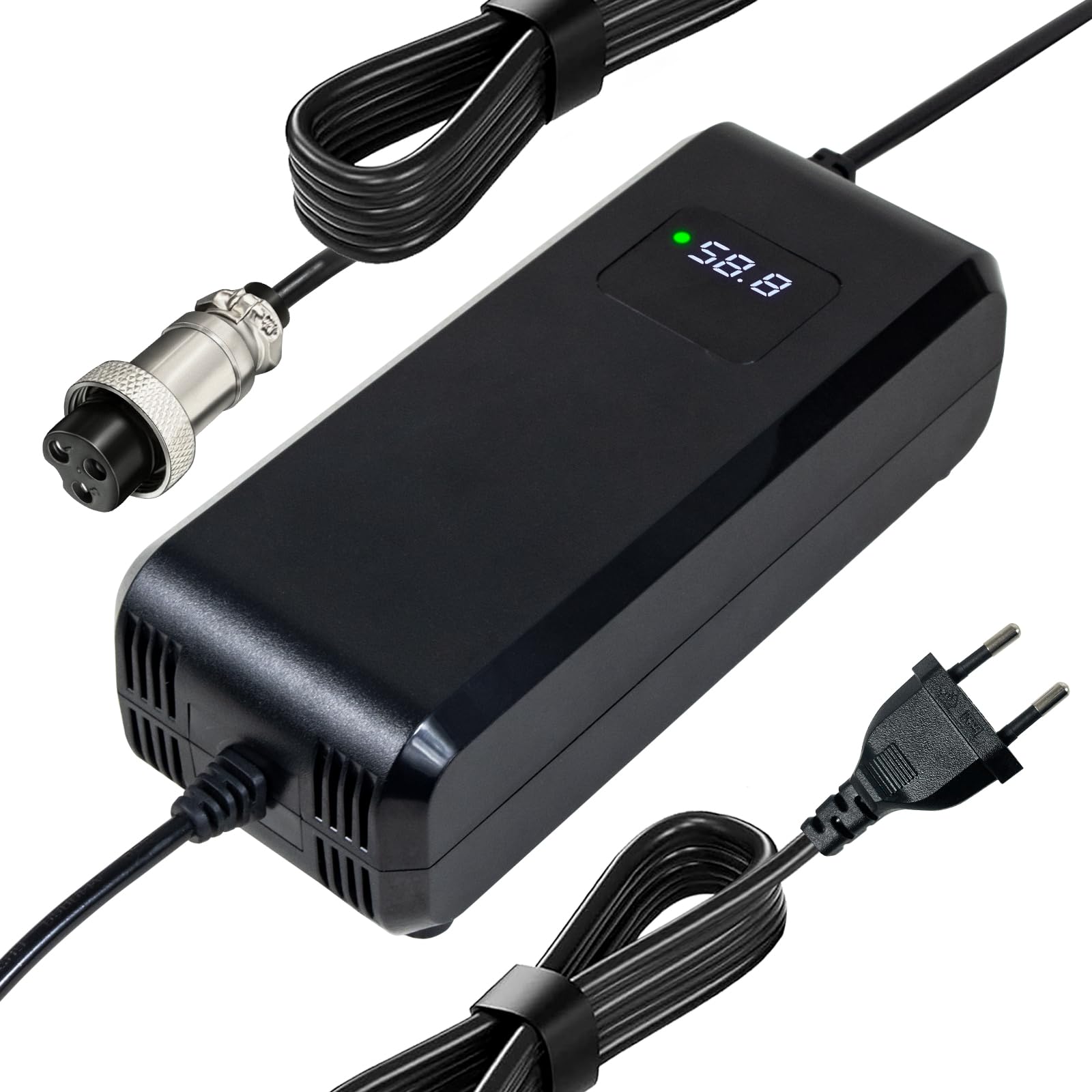 Akumulator litowo-jonowy 52 V, 58,8 V, 4 A, ładowarka do hulajnożek elektrycznych, 52 V, 14 przewodów, akumulator litowo-jonowy GX16-3/3, wtyczka liniowa 3-biegunowa