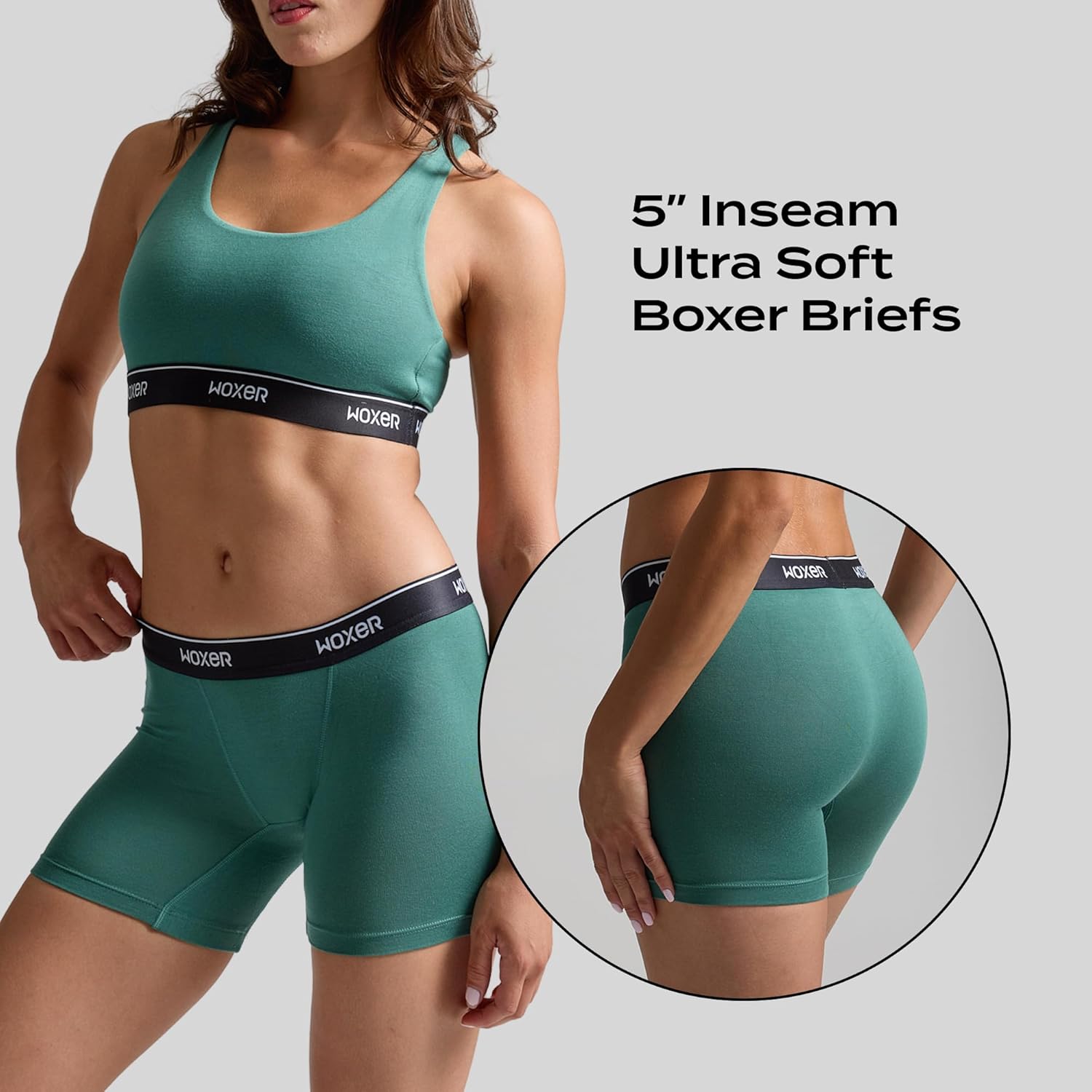 Woxer Boxer Shorts for Women - 5" Baller Boy Shorts Underwear, Soft Modal, Chafe Free - Breathable & Moisture-Wicking - Image 3