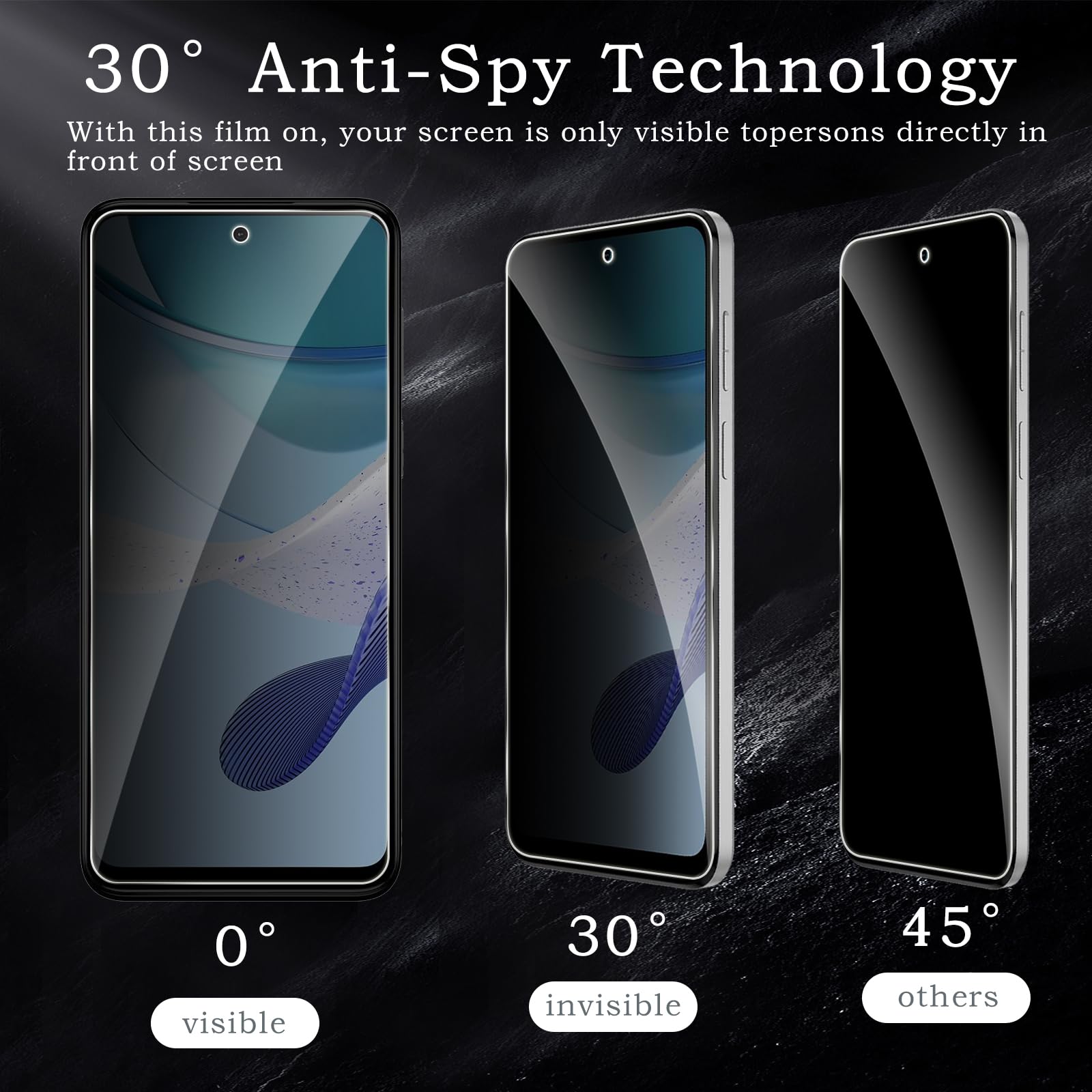 Pellicola protettiva per la privacy per Motorola Moto G 5G 2023, accessori in vetro temperato infrangibile, pellicola in vetro temperato anti spia, compatibile con custodie, ultra resistente, durezza