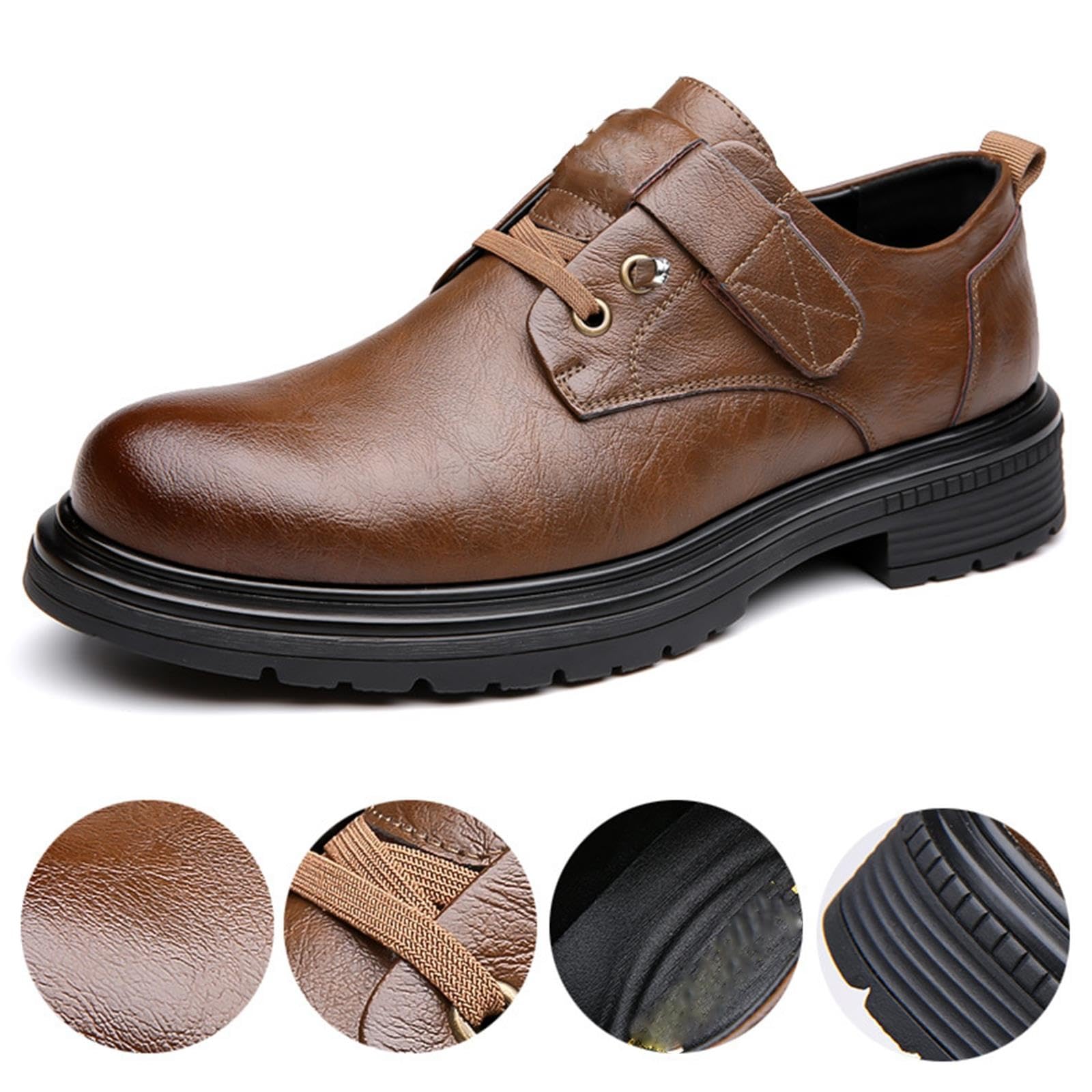 Zapatos De Cuero Hombre con Correa De Cierre Mocasines Vestir Negocios