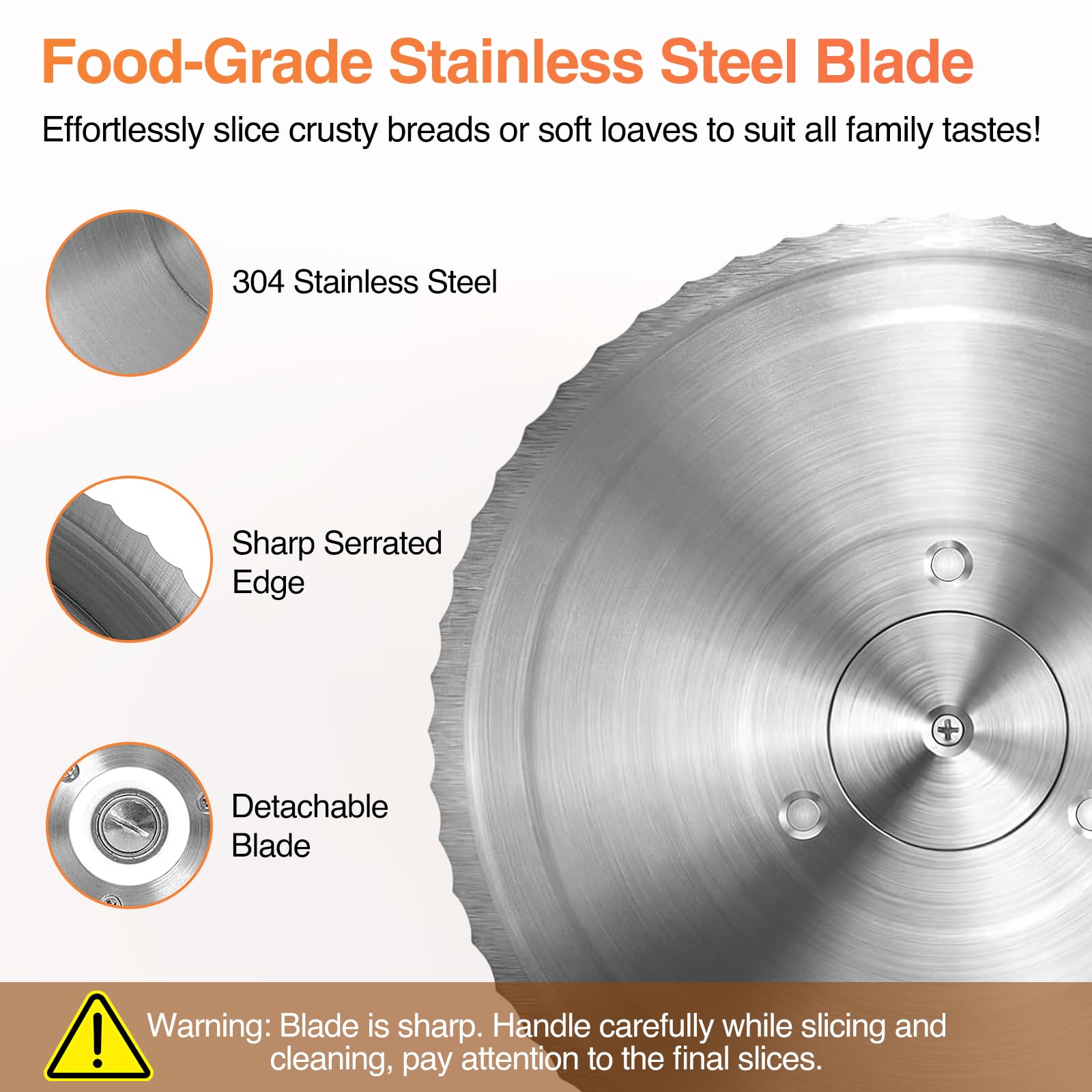 Affettatrice per il pane manuale con manovella, spessore dei fette selezionabile in modo continuo 1-20 mm, base pieghevole, lama affilata in acciaio inox, base pieghevole, per pasta acida, segale