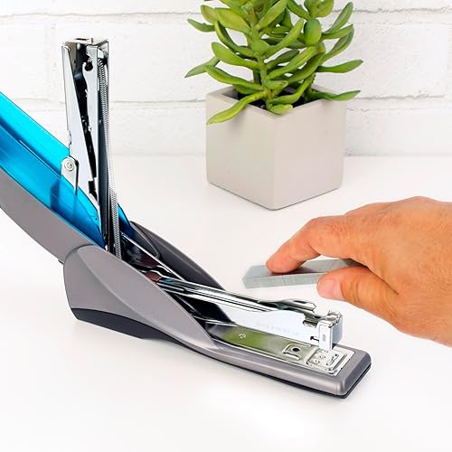 Miniatura 4 de Swingline Grapadora Optima 25 grapadora de escritorio de tamaño completo capacidad de 25 hojas esfuerzo reducido azulgris 66404 - SWI66404