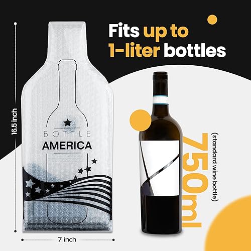 Miniatura 7 de Bottle America - Fundas protectoras de viaje reutilizables para botellas de vidrio  Resistente a impactos y fugas  Bolsa de transporte  Avión