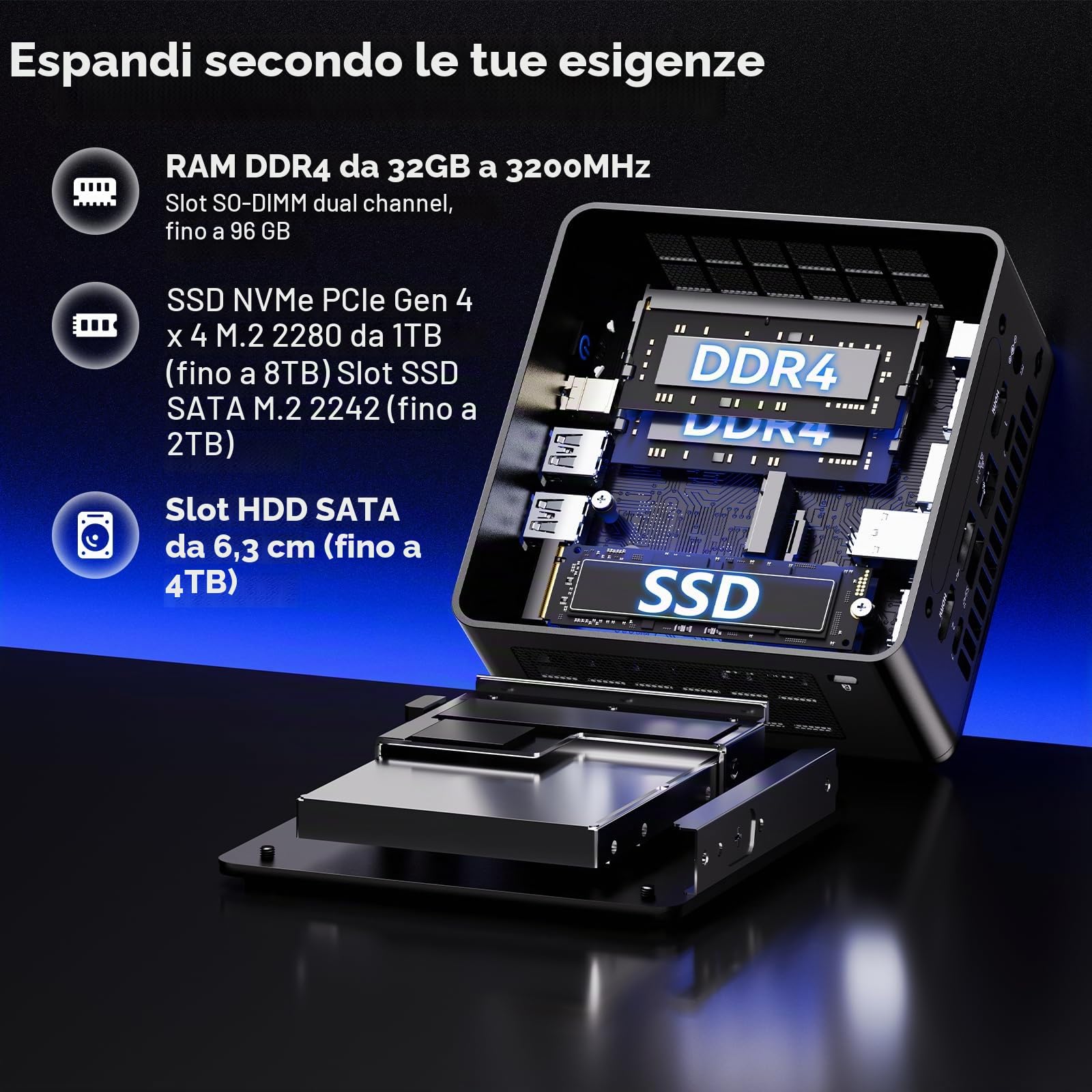 Intel NUC 13 Pro NUC13ANHi7 Arena Canyon Mini PC, i7-1360P, 32 GB di RAM, 1 TB SSD, mini computer Windows 11 Pro per aziende, uffici e case, supporto display quad 8K/4K/WiFi 6E/BT 5.3/Thunderbolt 4