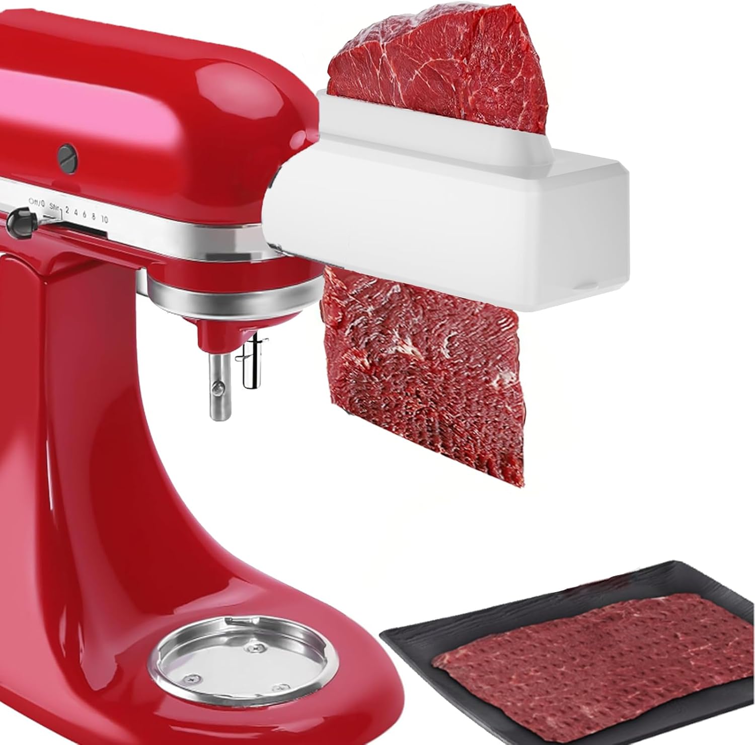 Meat Tenderizer Attachment for KitchenAid Stand Mixers, Aluminum alloy gears Meat Tenderizer Machine, Steak Cuber Processor Accessories for Effortless Meat Preparation, Dishwasher Safe