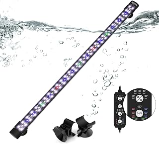 SEAOURA 14W Submersible Aquarium Light for 24-43" Tanks: 24/7 Cycle, Timer, Full Spectrum + 7 Colors, Adjustable Brightness