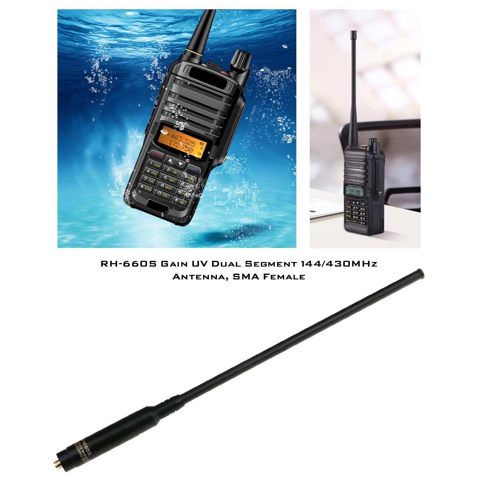 Antenna Telescopica Dual-Band 144/430MHz SMA Femmina Per Baofeng UV-5R, BF-888S E Altri Walkie-Talkie – Alto Guadagno 3.0/5.0dBi