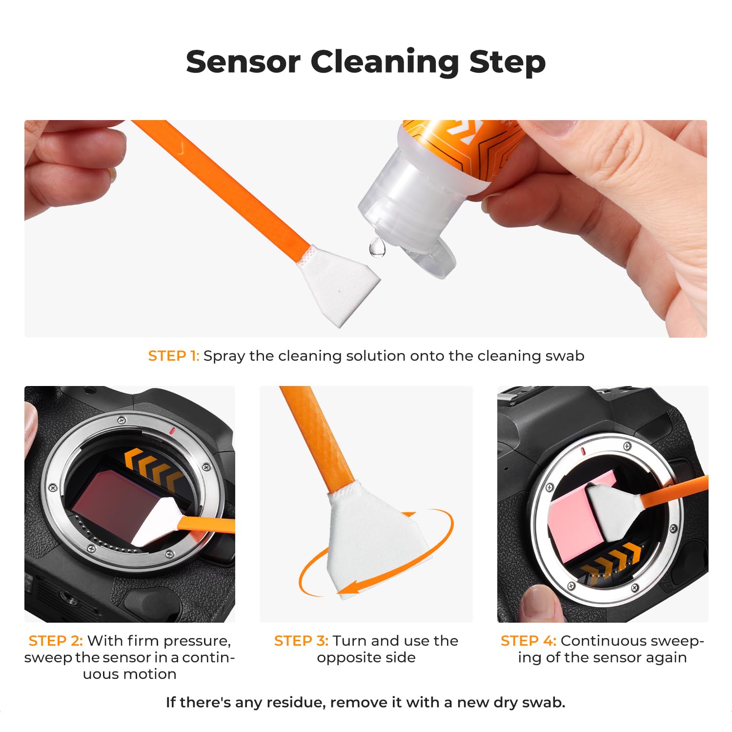 K&F CONCEPT 25 in 1 Kamerareinigungsset für spiegellose Kameras mit APS-C Sensor-Reinigungsstäbchen, 60ML & 20ML Objektivreiniger, Blasebalg, Linsenstift, Mikrofasertüchern und Tragetasche