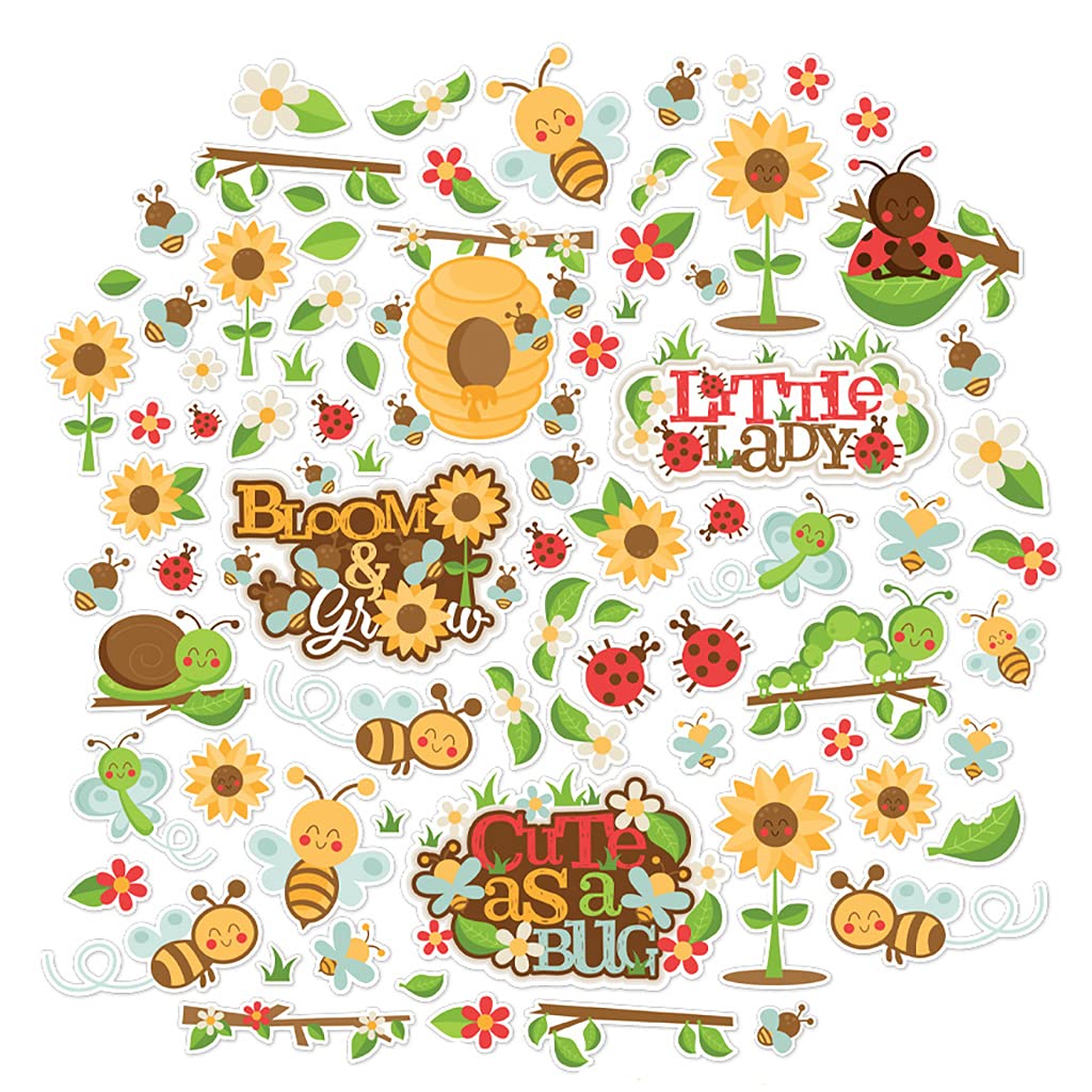 Paper Die Cuts - Cute as a Bug - for Spring - Over 60 Cardstock Scrapbook Die Cuts - by Miss Kate Cuttables