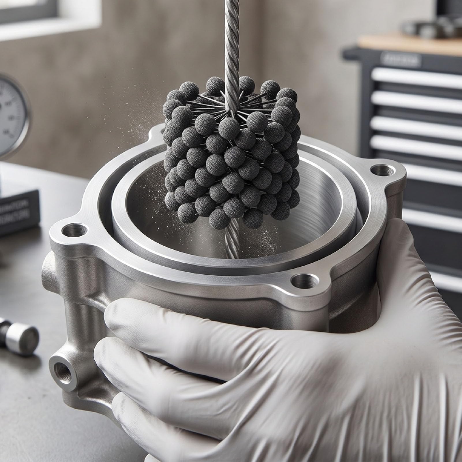 FTVOGUE Honeta Cylindra Silnika Typu Kulowego, 4,125 Cala 105 Mm | Węglik krzemu, ziarnistość 240, elastyczne narzędzie do honowania cylindrów w kształcie kuli, do renowacji poprzez usuwanie