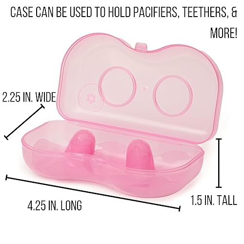 Miniatura 6 de Protectores de pezón rosa para lactancia, paquete de dos con estuche de silicona ultrafina de 0.78 pulgadas, suave y flexible para la madre que