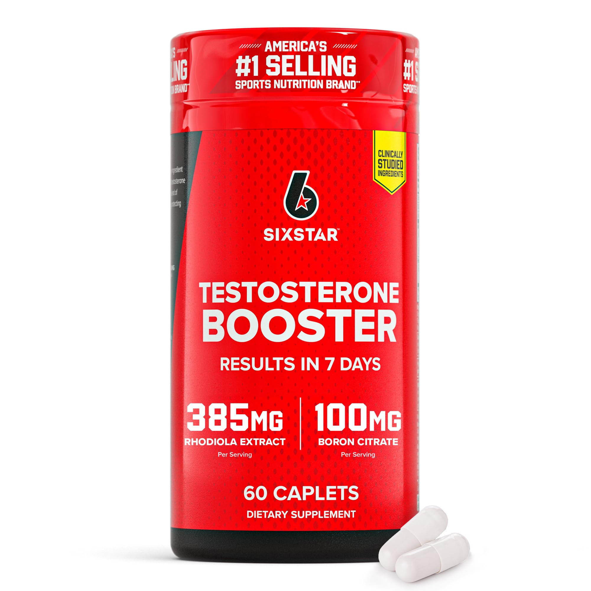 Six Star Muscletech Testosterone Booster, Caplets, 60 Caplets