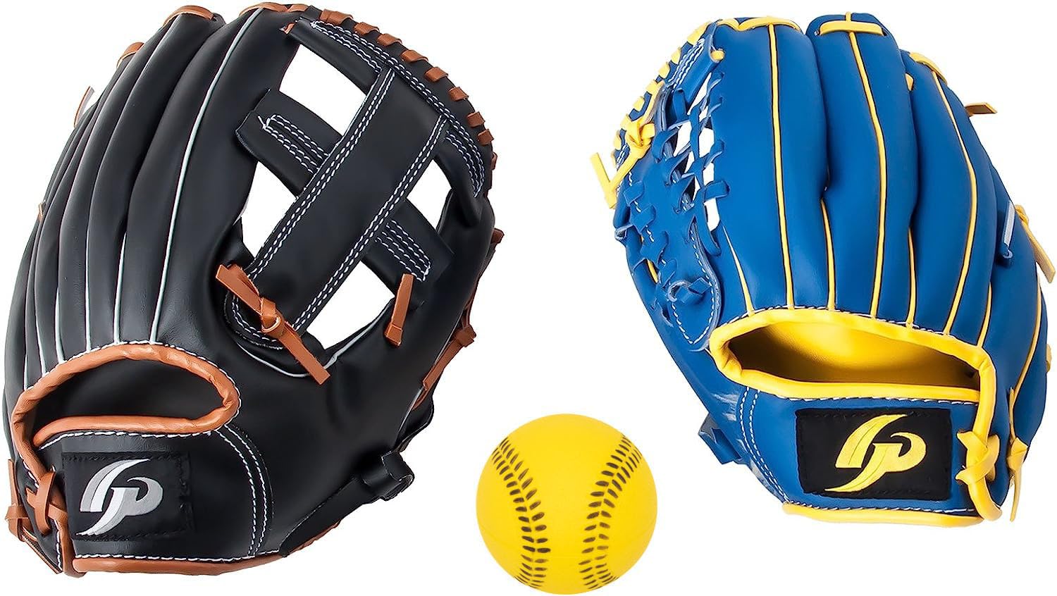 GP (ジーピー) 親子 キャッチボール グローブセット (大人用 11.5インチ黒 / 子供用9インチ青 / やわらかボール付) (大人-右投げ 子供-左投げ) 36420
