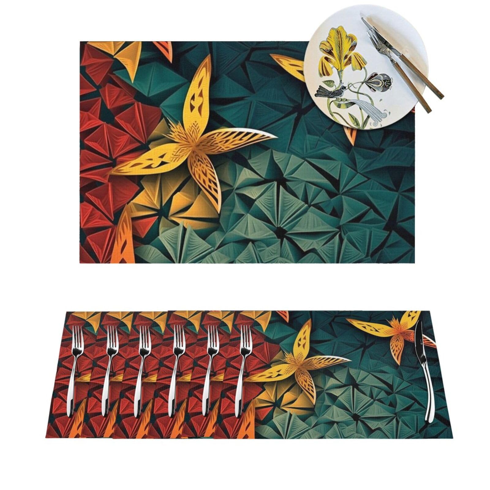 Set de table en PVC antidérapant et imperméable motif origami