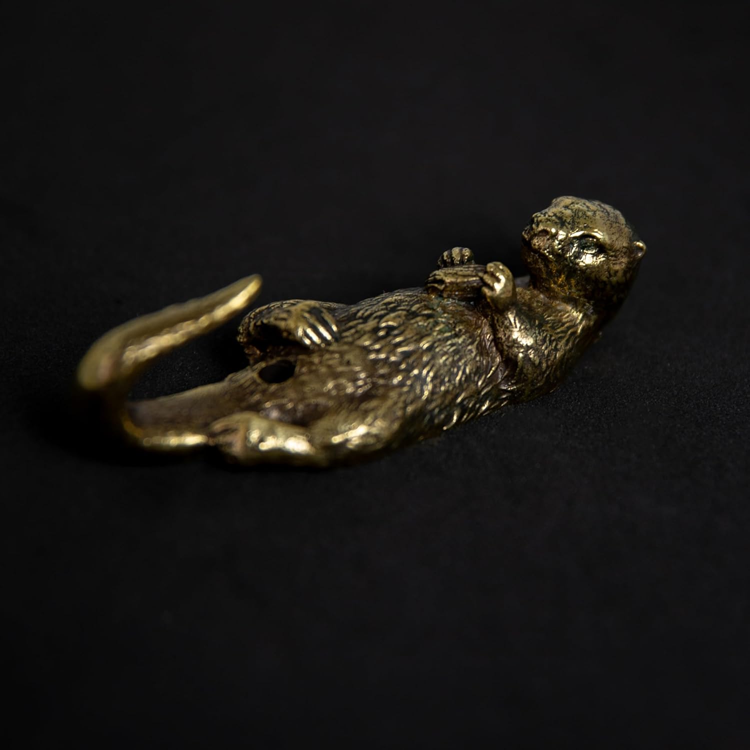 Otter (Holding Shell) Design Handmade Brass Hanger Unique Decorative Wall Mount Hook for Coats Towels Hats and Bags. Artistic Home Décor Accent. Aquatic River Animal Gift