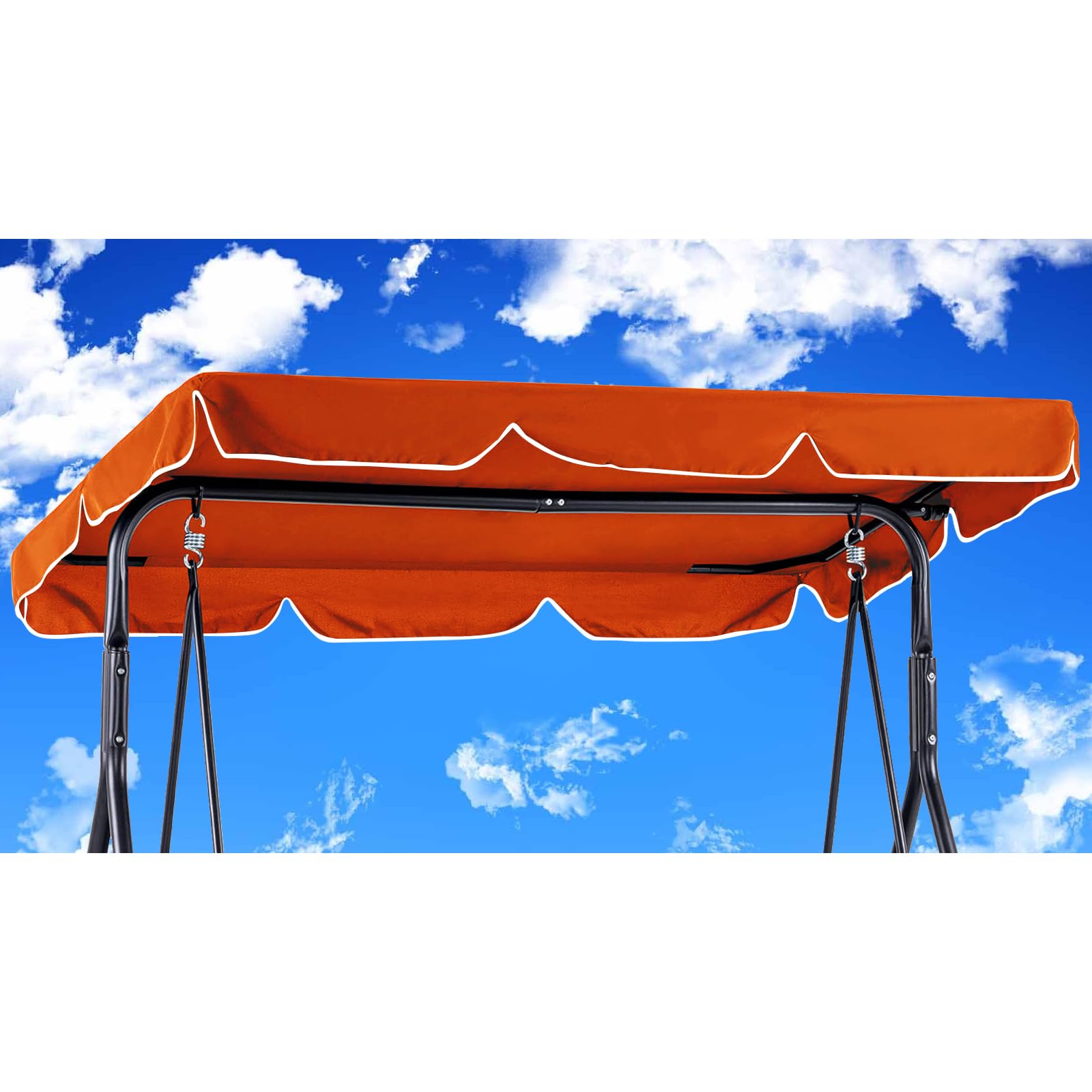 Hollywoodschaukel Dachbezug 210 x145 cm Wasserdicht,Hollywood Swing Ersatzdach Winddicht, Dauerhaft Hollywoodschaukel Ersatzdach Reißfest, Polyestertuch Anti-UV Staubdicht (210 * 145cm,Orange)
