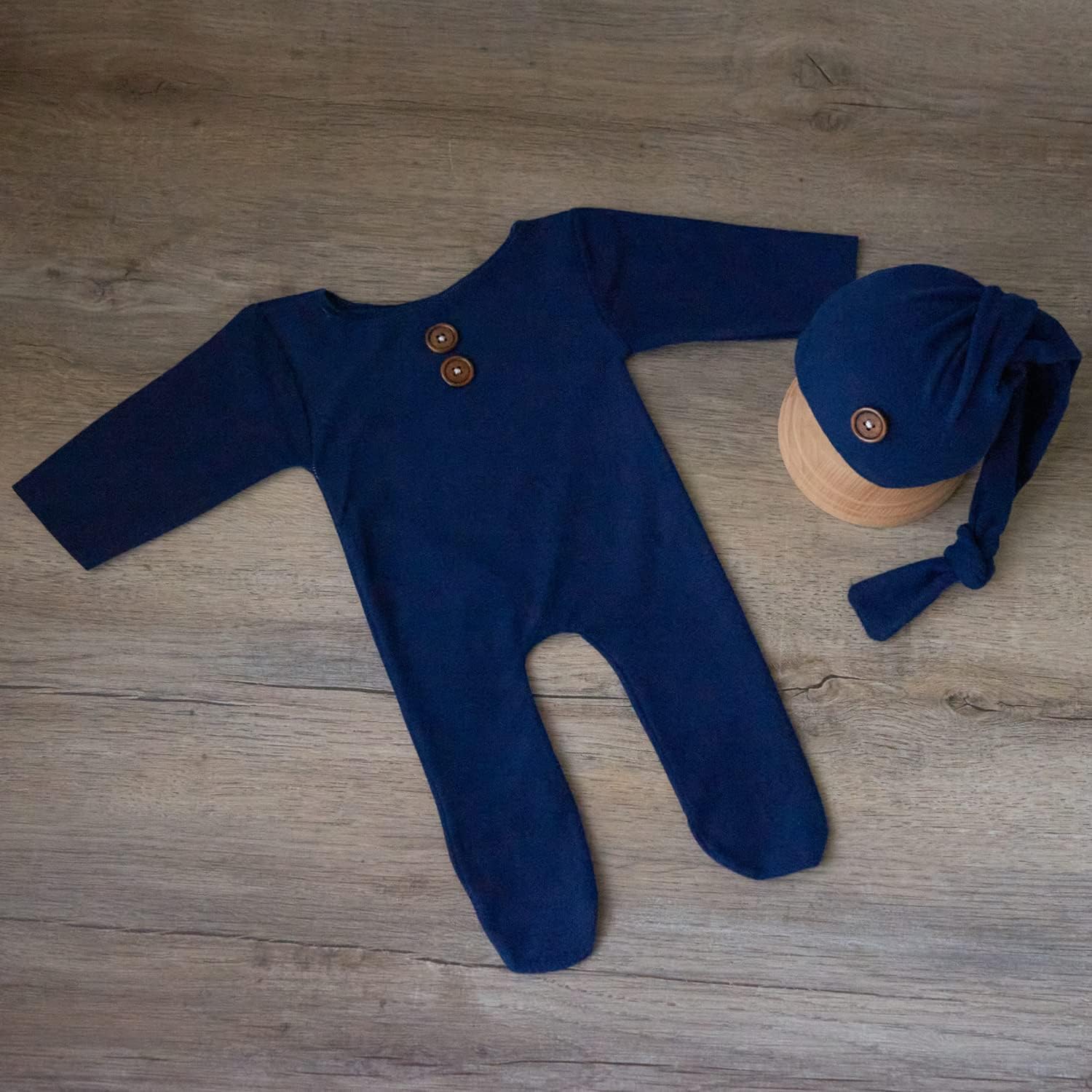 Newborn Photoshoot Outfits Boy & Girl Photography Outfits Photo Props | Fabric Hat & Footed Romper Costume