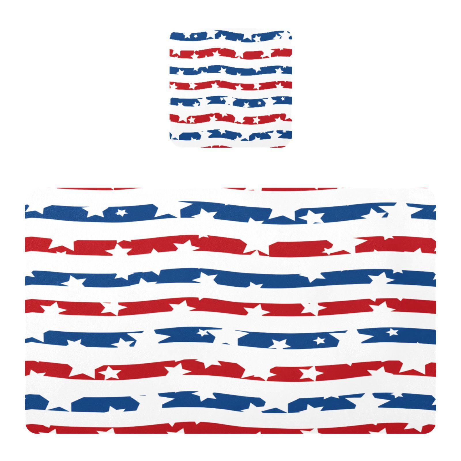 BURSTDDY Stripes with Stars Placemat Waterproof Place Mat for Dining Table