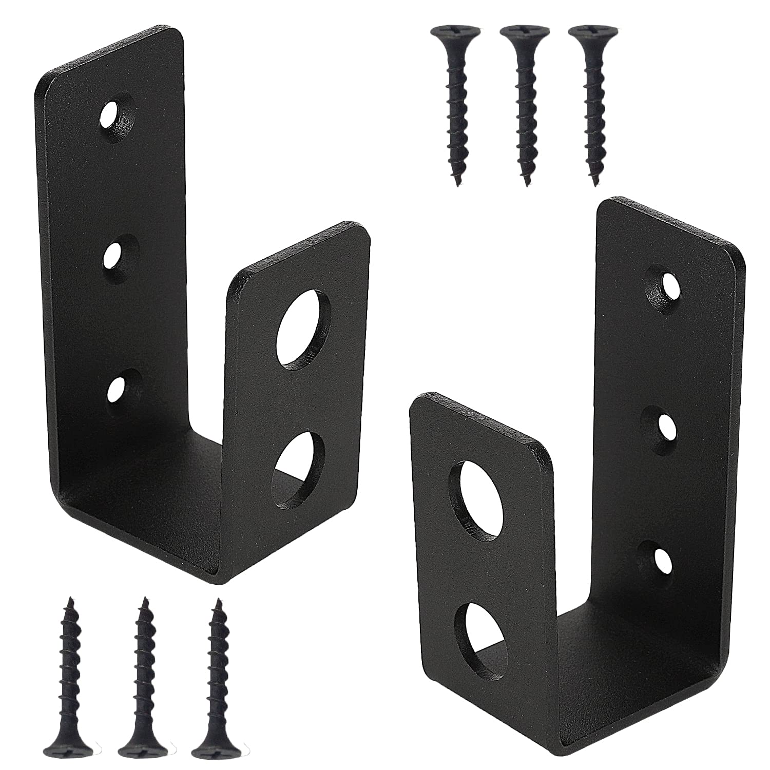 2x4 Door Barricade Brackets| Door Barricade Closed Bar Holder| Heavy Duty Steel Drop Open Bar Security Door Lock U Bracket Fits 2x4 Boards,Tool Hanger for Your Home,Barn,Gate,Shed,Garage (2)