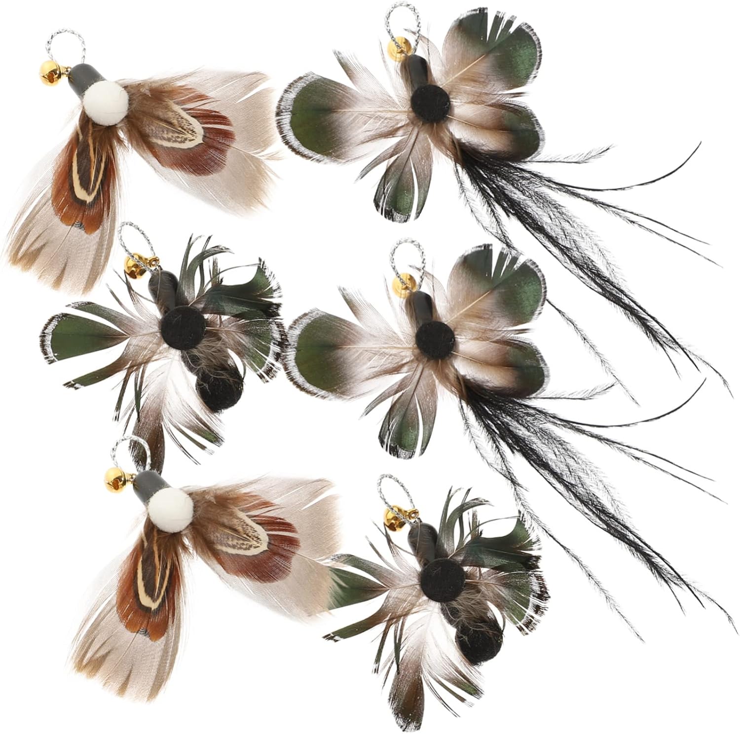 balacoo 30pcs Interactive Cat Teaser Refills Replacement Cat Teasing Sticks Realistic Insect and for Indoor Kitten Play and Exercise