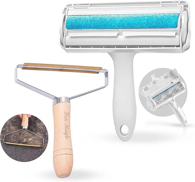 Fur Magic Pet Hair Remover Roller & Lint Remover Fuzz Shaver  Reusable Carpet Cleaner Lint Roller for Dogs, Cats, Rabbits, Hamsters  Safe and Easy to Use Upholstery Cleaner for Pets