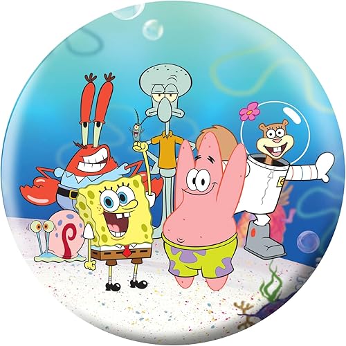 On The Ball Bowling Spongebob Group on Sand Undrilled Bowling Ball