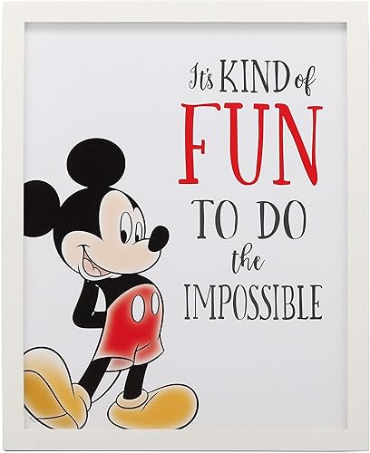 Vista 55 de Disney Mickey y Minnie Mouse You Are My Happy Place - Decoración de pared de madera enmarcada - Bonita imagen de Mickey Mouse Rojo/gris