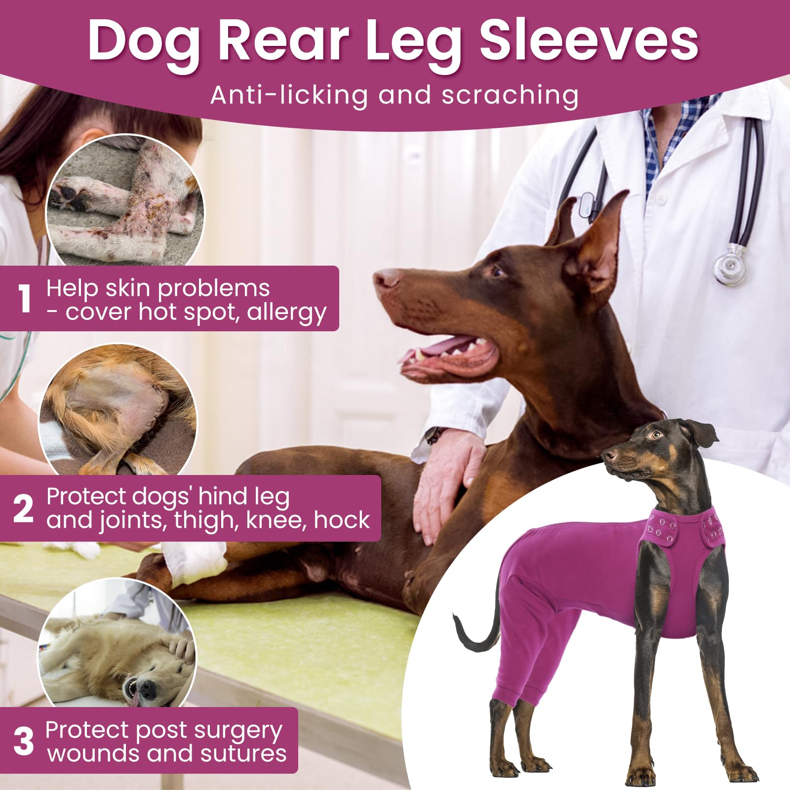 Nanaki Dog Wound Care Shirt,Dog Leg Sleeve To Stop Licking