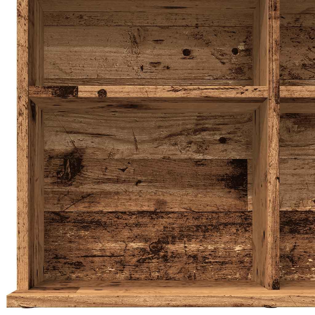 Scaffale per CD, effetto legno anticato, 100 x 23 x 89,5 cm, con molto spazio e scomparto aperto, scaffale versatile per soggiorno, ufficio e camera da letto, robusto mobile per supporti