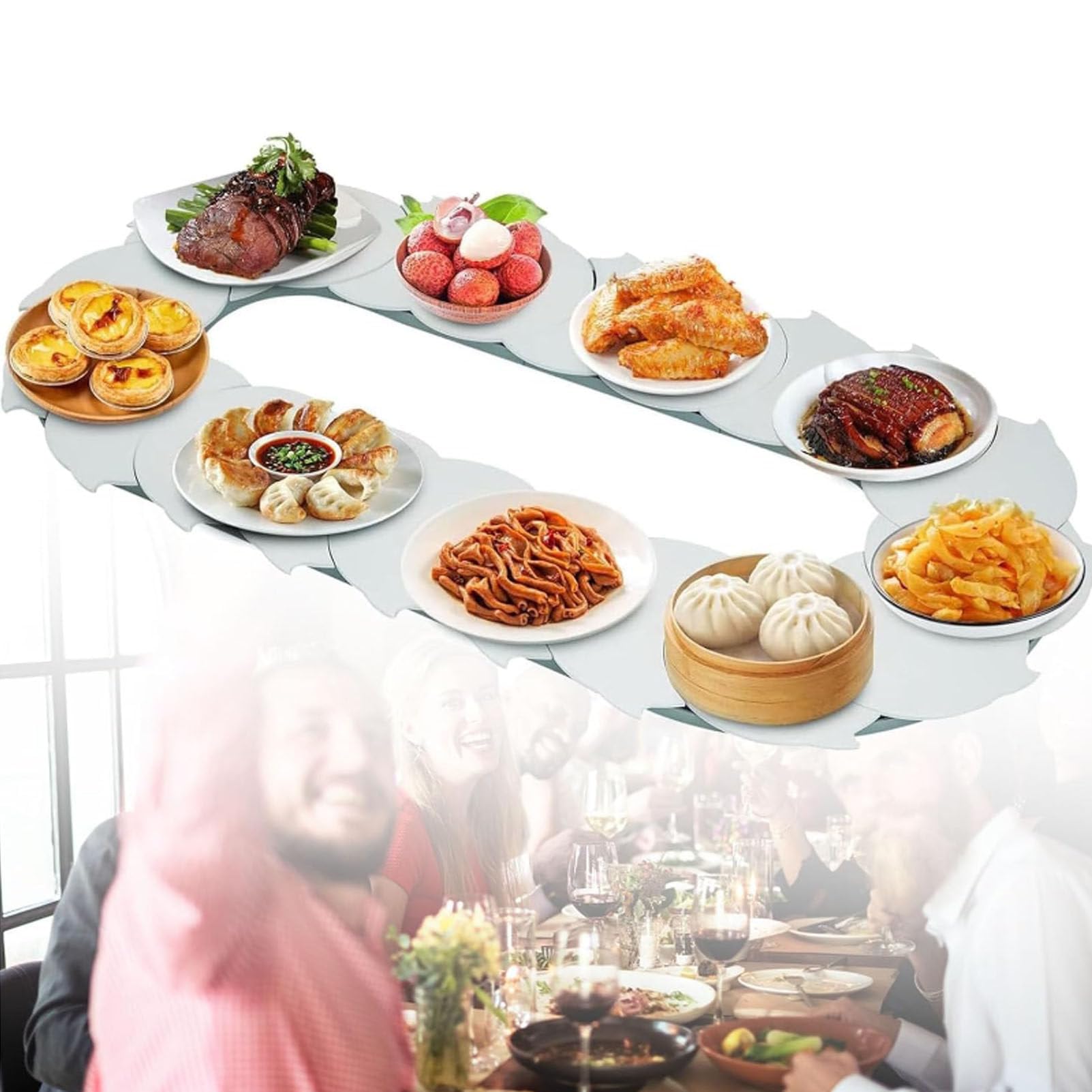 Plateau tournant 360 rond de 1,5m Lazy Susan pour buffet et grande table