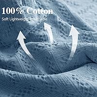 Vista 2 de Simple&Opulence Manta 100% algodón para cama, sofá, manta tejida geométrica de lujo bohemia con borlas, suave, ligera, acogedora, transpirable