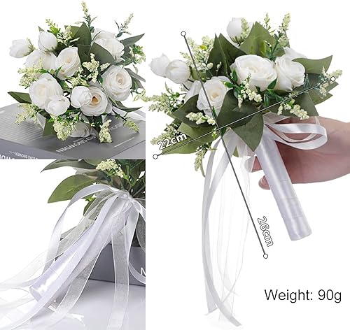 Miniatura 6 de Ochine Ramos de novia y dama de honor, ramo de flores de seda para boda, dama de honor, decoración del día de San Valentín