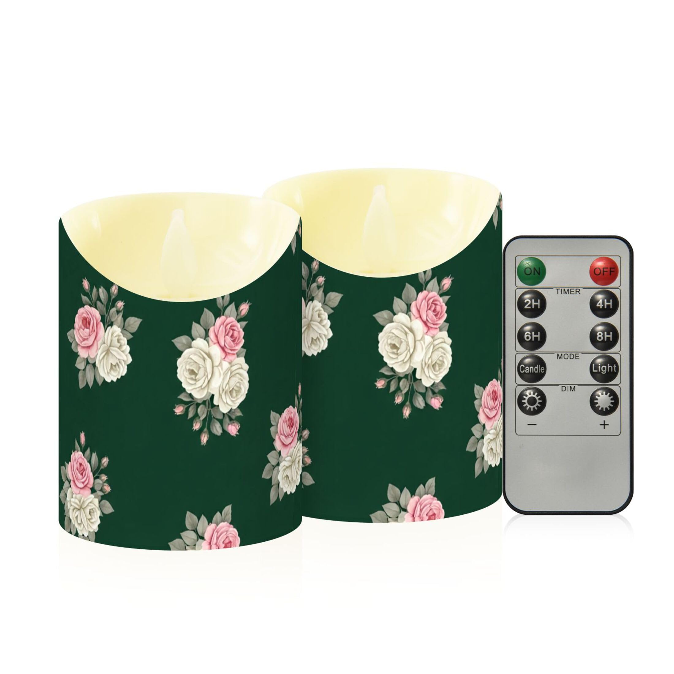 Kutsu Flameless Candles Set of 2, Battery Operated LED Flickering Candles