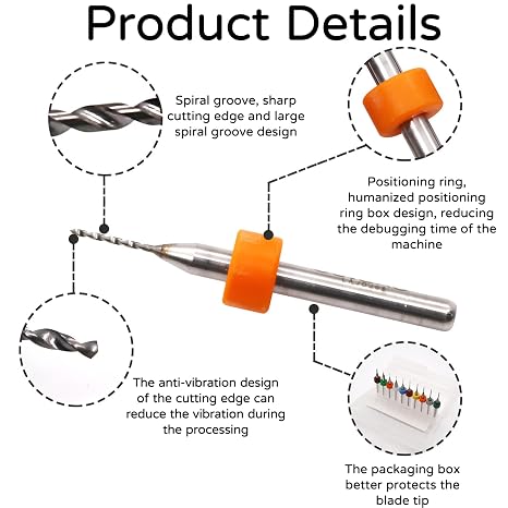 Micro Drill Bit Set 0.1 mm - 1 mm Pcb Micro Twist Drill Tungsten Steel Mini Drill Tungsten Steel Micro Twist Drill Pcb Pressure Board Engraving Drill Bits for Circuit Boards Glass Fibre Resin Amber