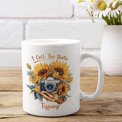 Miniatura 4 de Personalized Sunflowers & Camera Coffee Mug With Photographer Name, Custom Camera White Tea Cup, Gift For Photography Lovers, Camera Mug, Unique
