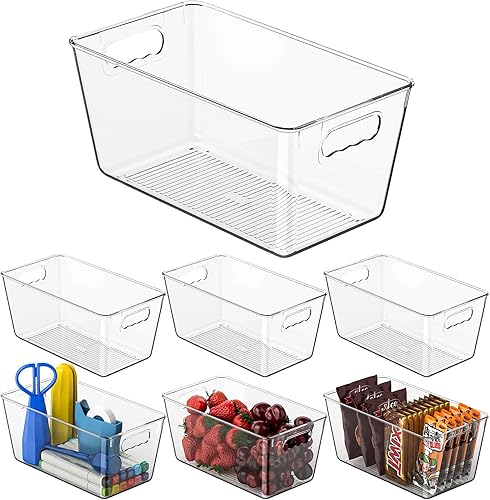 Miniatura 11 de Contenedores organizadores de despensa transparentes, organizadores de plástico y contenedores de almacenamiento, organizador de gabinete, Paquete