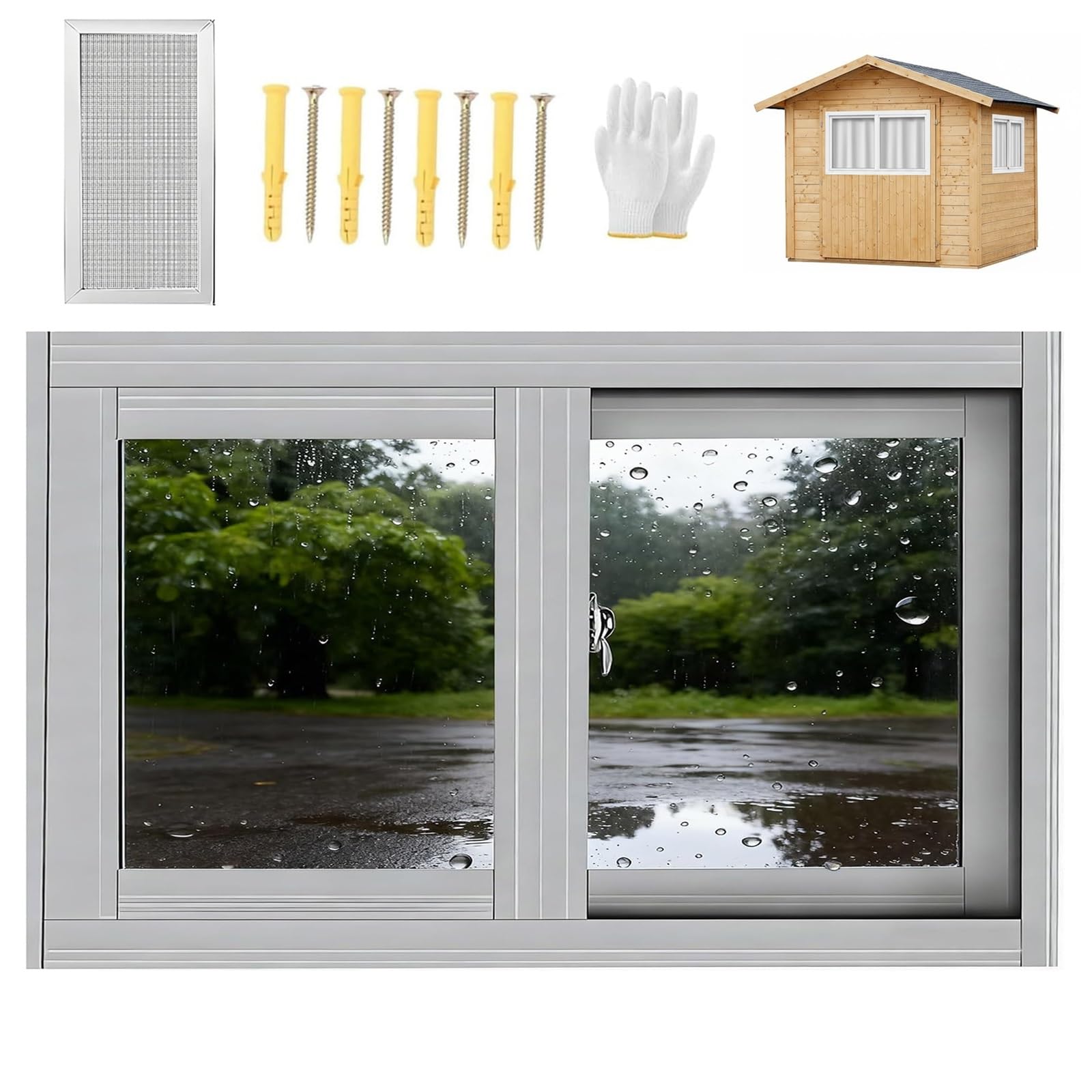 Winylowe okno wymienne do piwnicy przesuwnej – 56 x 33 cm 71 x 38 cm 71 x 38 cm 71 cm x 50 cm 81 cm – izolacja termiczna, dźwiękoszczelne białe wykończenie, idealne do ulepszenia domu