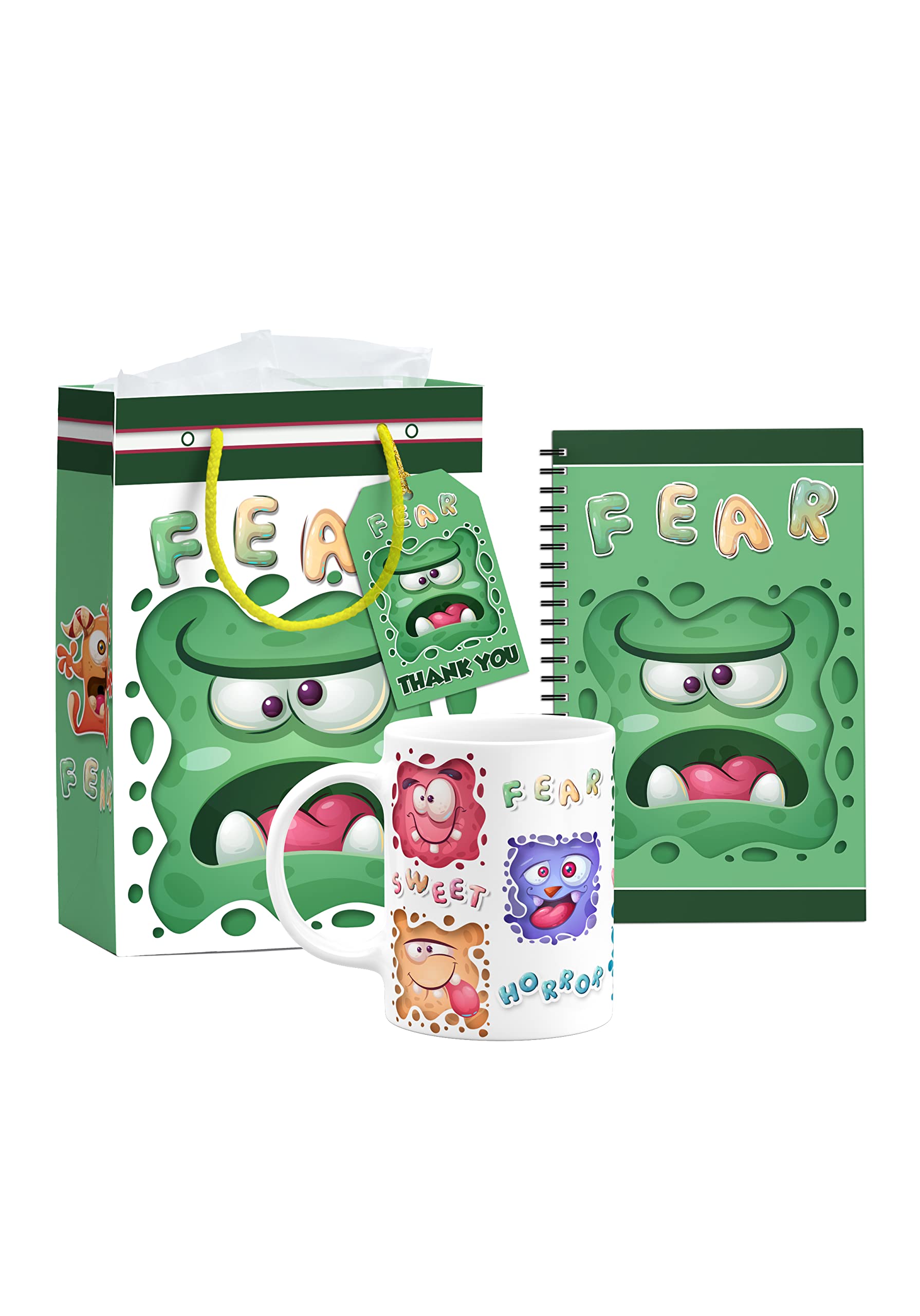 4 in 1 Monster Theme Gift combo for kids Return gifts party | Monster theme party favors for boys|girls (Green)