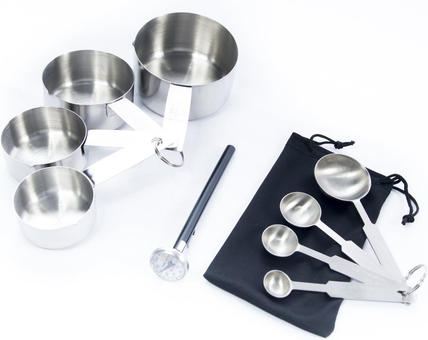 Goson Stainless Steel 4pcs Measuring Cups and Spoons Combo Set