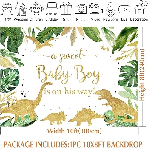 Miniatura 9 de Avezano Decoraciones de fondo de baby shower de dinosaurio para niños tema de dino rugido es un niño fondo de fiesta de bebé suministros de fiesta